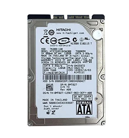 0A55972 - Hitachi 120GB 7200RPM SATA 3Gb/s 2.5" HDD