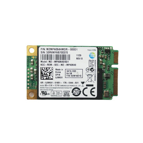 MZ-MPA0640/0D1 - Samsung 64GB SATA 3Gb/s mSATA SSD