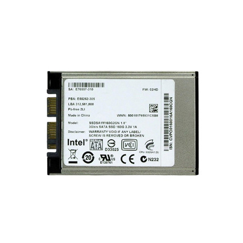 SSDSA1M160G2GN - Intel 160GB SATA 3Gb/s 1.8" SSD