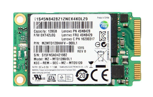 MZMTD128HAFV-000L1 - Samsung 128GB mSATA 1.8" SATA 6Gb/s SSD