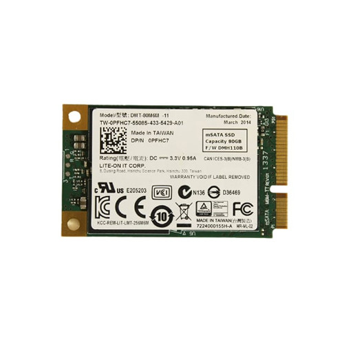 Lite-On 80GB mSATA SSD for Alienware 14 laptops - DMT-80M6M-11 - PCI Express - High-performance storage soluti
