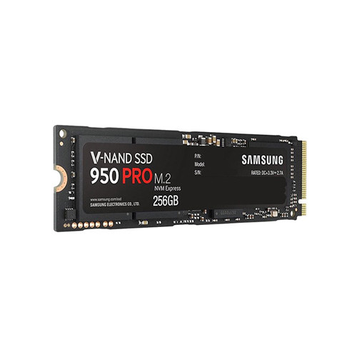 Samsung 950 PRO 256GB NVMe M.2 SSD for PCI Express 3.0 x4 V-NAND, SKU: MZ-V5P000BW, compatible with servers