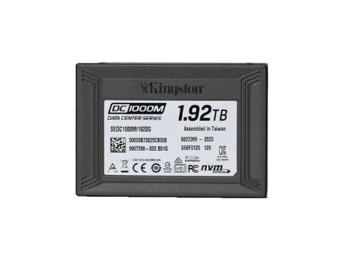 SEDC1000M/1920G - Kingston Technology 1.92TB NVMe PCIe 3.0 x4 U.2 SSD