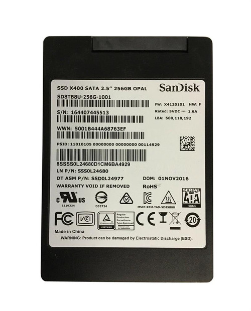 SD8TB8U-256G-1001 - SanDisk 256GB TLC SATA 6Gbps 2.5" SSD