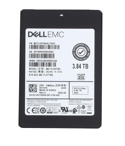 MZ-7LH3T8C - Dell 3.84TB SATA 6Gb/s 2.5" Read Intensive SSD