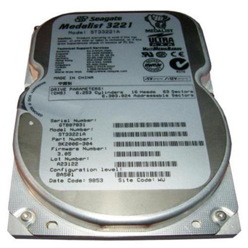 ST33221A - Seagate Medalist 3221 Series 3.2GB 5400RPM IDE Ultra ATA/33 ATA-4 128KB Cache CE 3.5-Inch Hard Drive