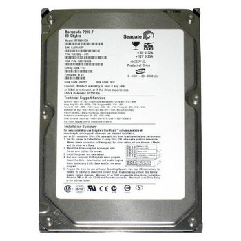ST380013A - Seagate 80GB 7200RPM 8MB 3.5" IDE HDD