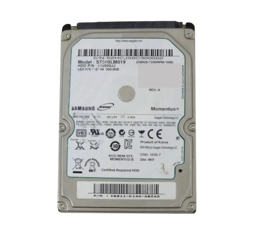 ST500LM019 - Seagate 500GB 7200RPM SATA 2.5" HDD