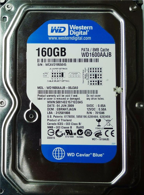 WD071600AAJB - Western Digital 160GB 7200RPM IDE 8MB 3.5" HDD