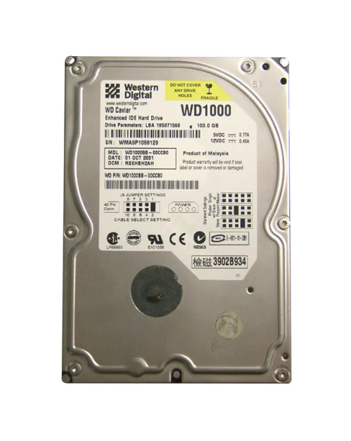 WD1000BB-00CAA0 - WD 100GB 7200RPM EIDE 3.5" HDD