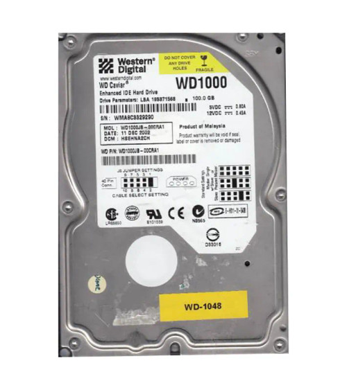 WD1000JB - Western Digital 100GB 7200RPM EIDE 8MB 3.5" HDD