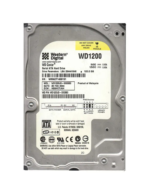 WD1200JD-00GBB0 - Western Digital 120GB 7200RPM SATA 8MB 3.5" HDD