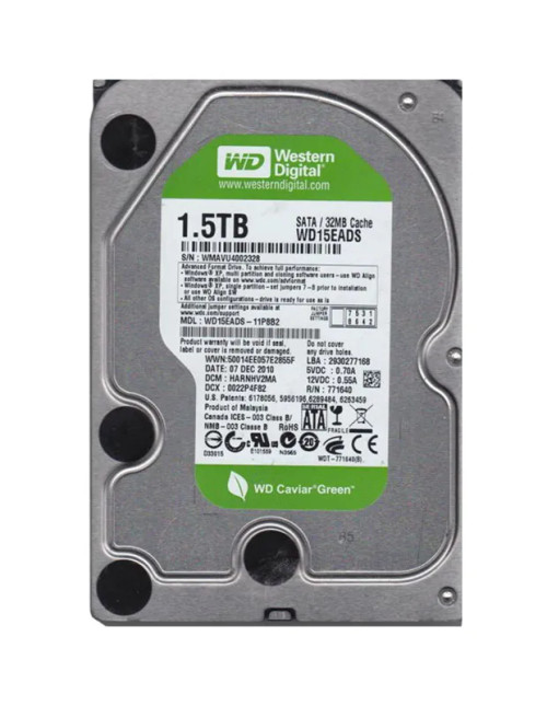 WD15EADS-11P8B2 - Western Digital 1.5TB 5400RPM SATA 3Gb/s 32MB 3.5" HDD