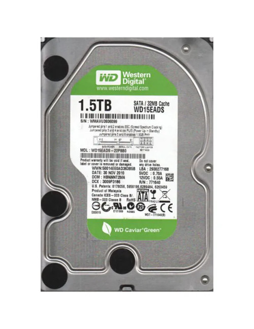 WD15EADS-22P8B0 - Western Digital 1.5TB 5400RPM SATA 3Gb/s 32MB 3.5" HDD