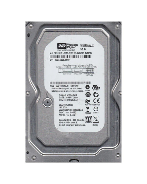 WD WD1600AVJS-63WNA0 AV 160GB 7200RPM SATA 3Gb/s 3.5-Inch HDD