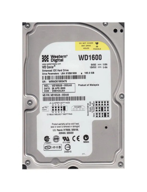 WD1600JB-00DUA3 - Western Digital 160GB 7200RPM ATA-100 8MB 3.5" HDD