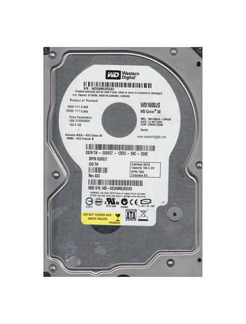 WD1600JS-75NCB3 - Western Digital 160GB 7200RPM SATA 3.5-Inch HDD