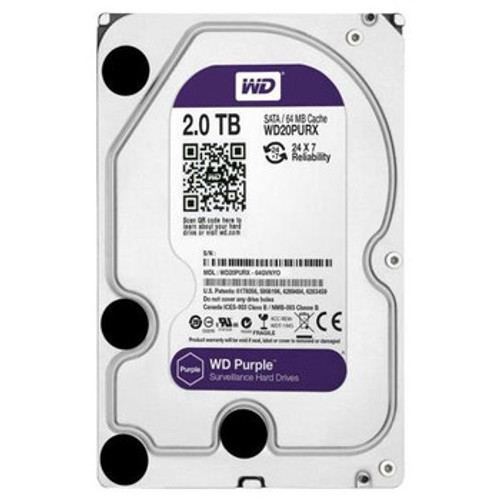 WD20PURX-64GVNYO - Western Digital Purple 2TB 5400RPM SATA 6Gb/s 64MB Cache CE 3.5-Inch Surveillance Hard Drive