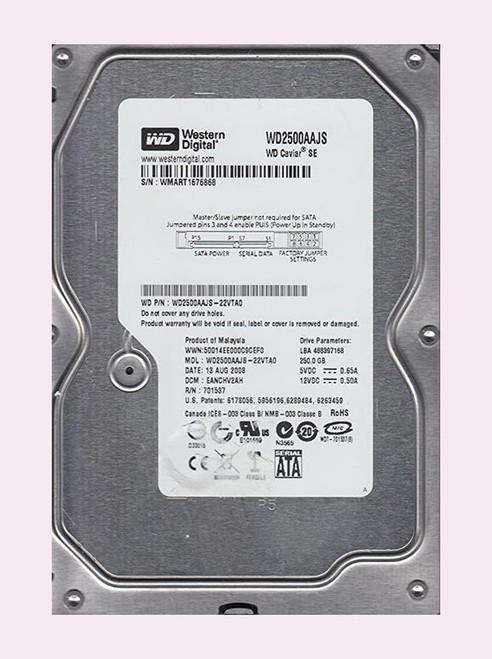 WD2500AAJS-22VTA0 - Western Digital 250GB 7200RPM SATA 3.5-Inch HDD