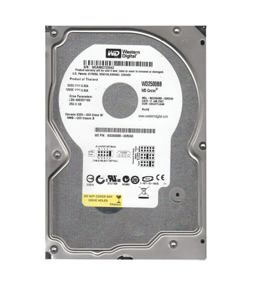 WD2500BB-55RDA0 - Western Digital 250GB 7200RPM EIDE 3.5" HDD