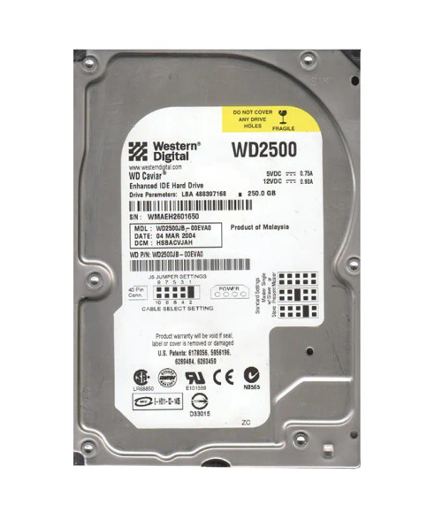 WD2500JB-00EVA0 - Western Digital 250GB 7200RPM EIDE 8MB 3.5" HDD