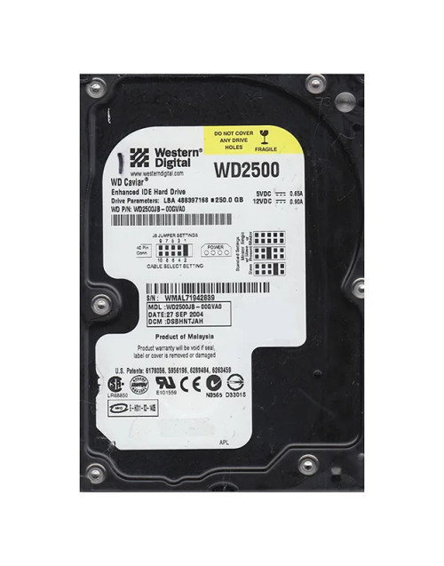 WD2500JB-00GVA0 - Western Digital 250GB 7200RPM EIDE 8MB 3.5" HDD