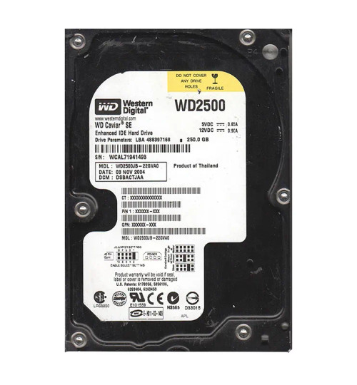 WD2500JB-22GVA0 - Western Digital 250GB 7200RPM EIDE 8MB 3.5" HDD