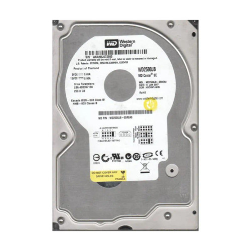 WD2500JB-55REA0 - Western Digital 250GB 7200RPM EIDE 8MB 3.5" HDD
