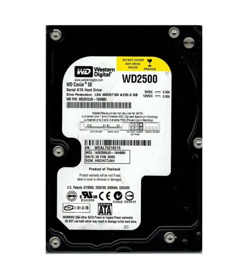 WD2500JD-19HBB0 - Western Digital 250GB SATA 7200RPM 3.5" 8MB HDD