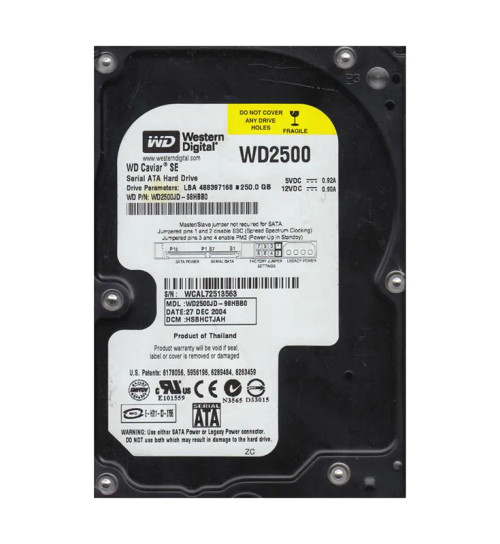 WD2500JD-98HBB0 - Western Digital 250GB 7200RPM SATA 8MB 3.5" HDD