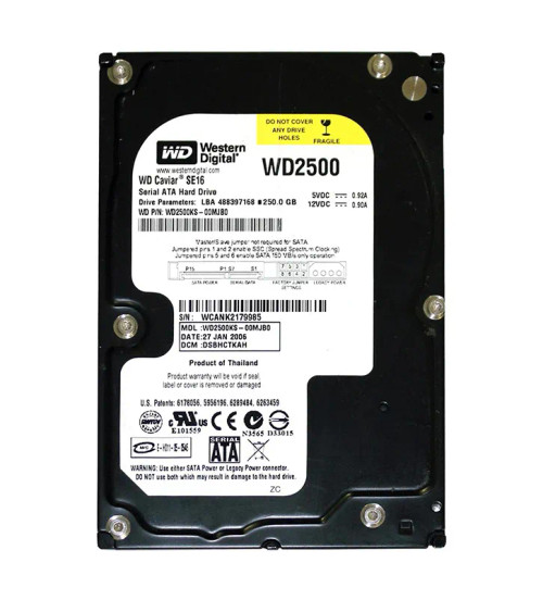 WD2500KS-00MJB0 - Western Digital 250GB 7200RPM SATA 3Gb/s 16MB 3.5" HDD