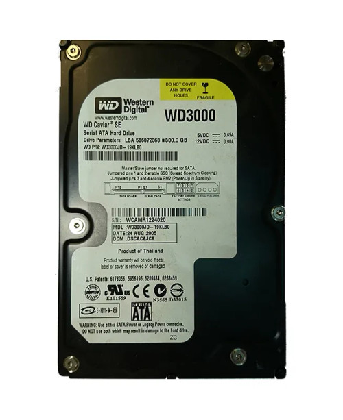 WD3000JD-19KLB0 - Western Digital 300GB 7200RPM SATA 8MB 3.5" HDD