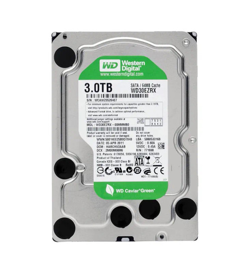 WD30EZRX-00MMMB0 - Western Digital 3TB 5400RPM SATA 6Gb/s 64MB 3.5" HDD