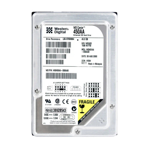 WD450AA - WESTERN DIGITAL 45GB 5400RPM EIDE 3.5" HDD
