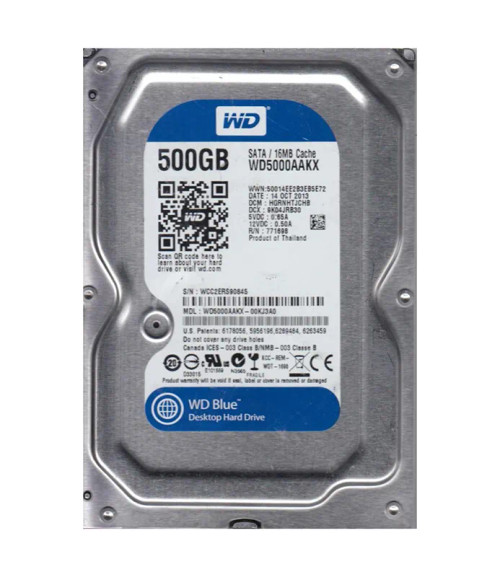 WD5000AAKX-00KJ3A0 - Western Digital 500GB 7200RPM SATA 6Gb/s 16MB 3.5" HDD