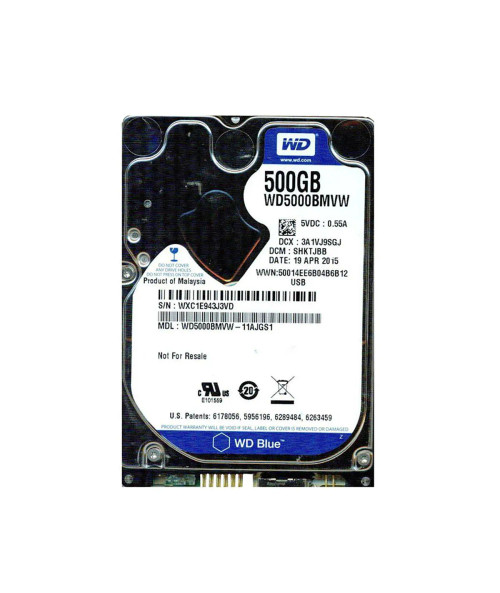 WD5000BMVW-11AJGS1 - Western Digital 500GB 5400RPM USB 3.0 2.5" HDD