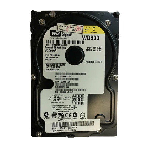 WD600BB-22JHA0 - Western Digital 60GB 7200RPM EIDE 3.5" HDD
