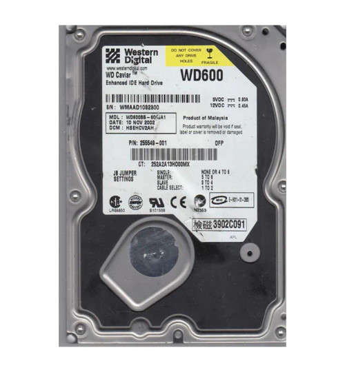WD600BB-60CJA1 - Western Digital 60GB 7200RPM EIDE 3.5" HDD