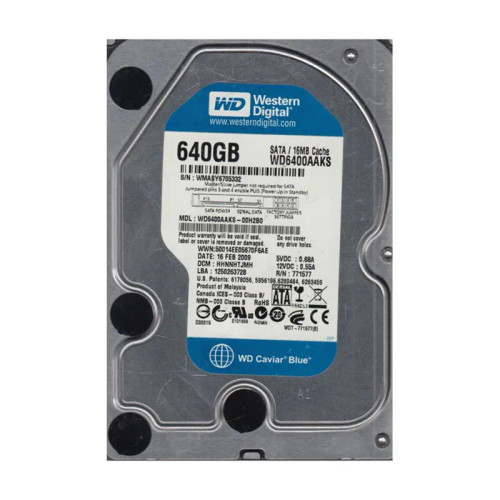 WD6400AAKS-00H2B0 - Western Digital Caviar Blue 640GB 7200RPM Hard Drive