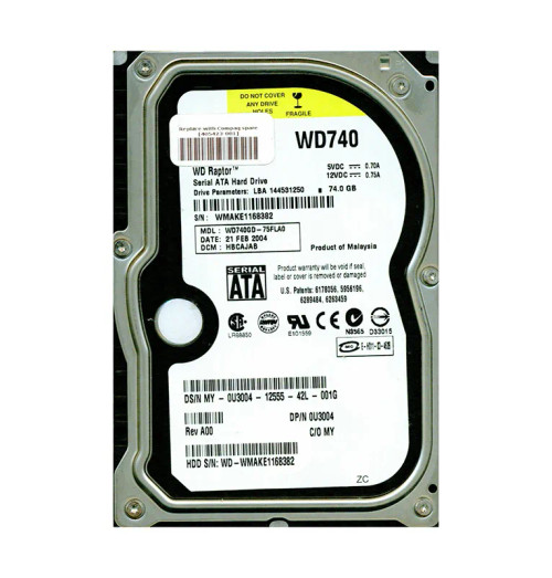 WD740GD-75FLA0 - Western Digital 74GB 10000RPM SATA 8MB 3.5" HDD