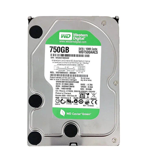 WD WD7500AACS-00D6B1 Caviar Green 750GB SATA 3Gb/s 16MB Cache HDD