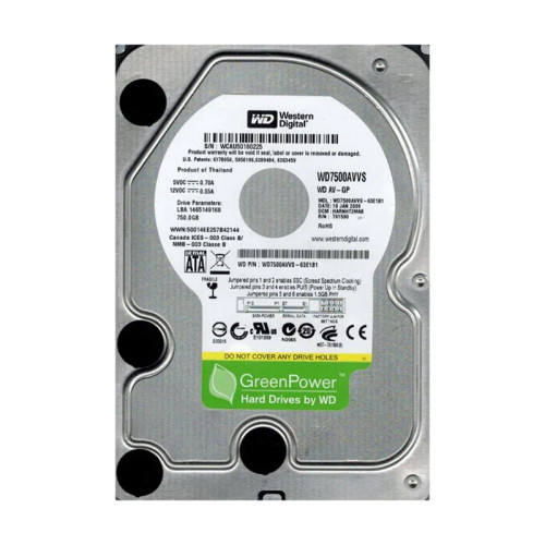 WD7500AVVS-63E1B1 - Western Digital 750GB 7200RPM SATA 3.5" HDD