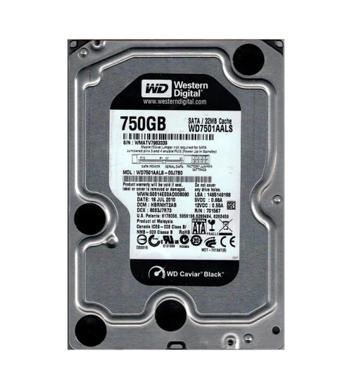 WD7501AALS-00J7B0 - Western Digital 750GB 7200RPM SATA 3Gb/s 32MB 3.5" HDD