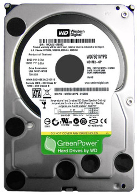 WD7501AYPS - Western Digital RE2-GP 750GB 7200RPM SATA 3Gb/s 16MB Cache RoHS 3.5-Inch Hard Drive