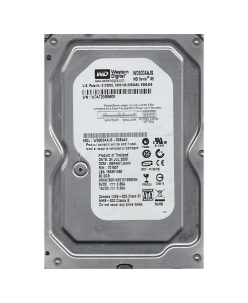 WD800AAJS-00B4A0 - Western Digital 80GB 7200RPM SATA 3.5" HDD
