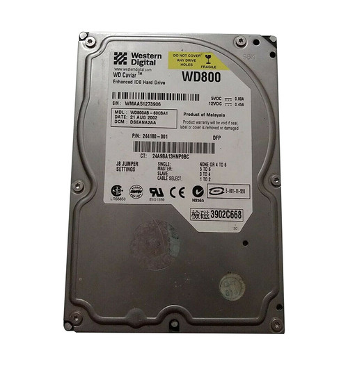 WD800AB-60CBA1 - Western Digital 80GB 5400RPM EIDE 3.5" HDD