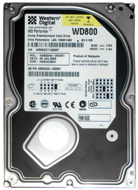 WD800AW - Western Digital Performer 80GB 5400RPM IDE 2MB Cache CE 3.5-Inch Hard Drive