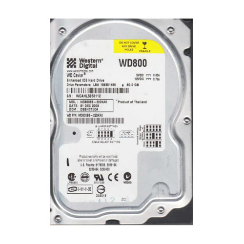 WD800BB-22DKA0 - Western Digital 80GB 7200RPM 2MB 3.5" EIDE HDD