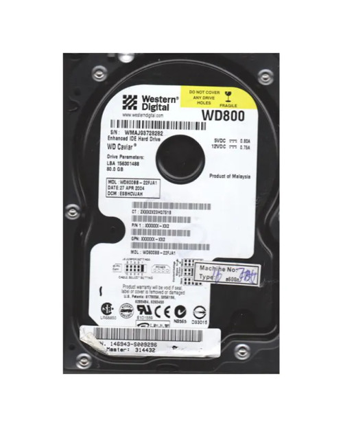 WD800BB-22FJA1 - Western Digital 80GB 7200RPM EIDE 3.5" HDD