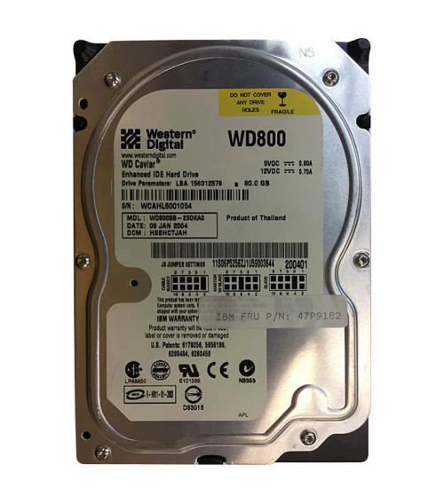 WD800BB-23DKA0 - Western Digital 80GB 7200RPM EIDE 2MB 3.5" HDD